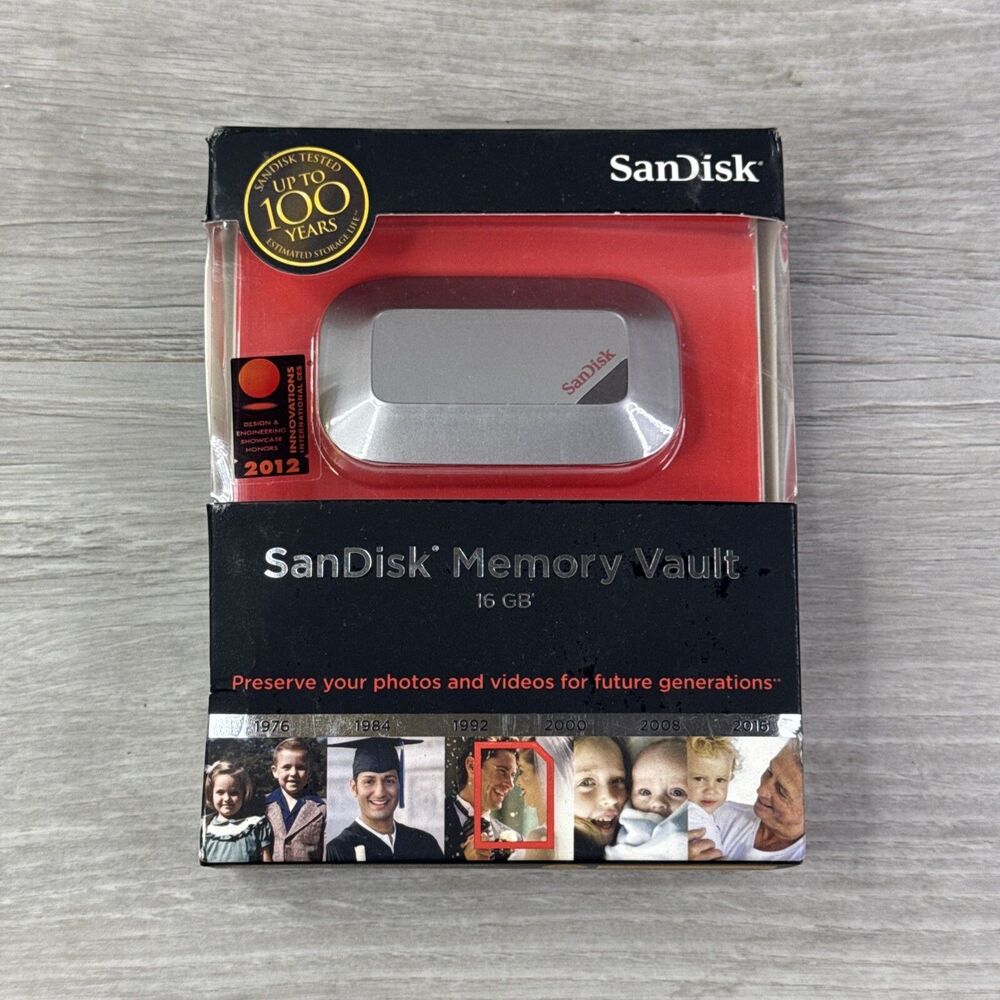 SanDisk Memory Vault 16GB Original Storage Life up to 100 Years w/ USB Cable